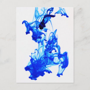 Carte Postale Royal Blue Ink Drop Macro Photographie