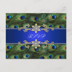 Carte postale Royal Blue Peacock RSVP