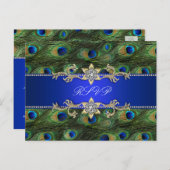 Carte postale Royal Blue Peacock RSVP (Devant / Derrière)