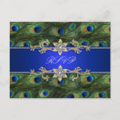 Carte postale Royal Blue Peacock RSVP (Devant)
