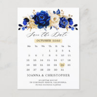 Royal Blue Yellow Gold Calendrier Enregistrer la d
