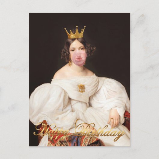 Carte Postale Royal Burst bubble-gum rose diva Joyeux anniversai (Devant)