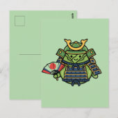 Carte Postale Royal Cabbage Samurai Warrior with War Fan Illustr (Devant / Derrière)
