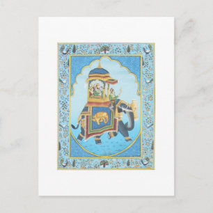 CARTE POSTALE ROYAL ELEPHANT RICHE ART INDIEN VINTAGE