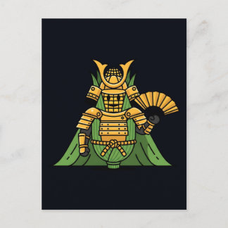 Carte Postale Royal Golden Corn Samurai Commander Illustration
