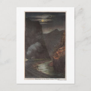 Carte Postale Royal Gorge, CO - Vue au clair de lune du train