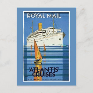 Carte Postale Royal Mail vintage : Atlantis Cruises"