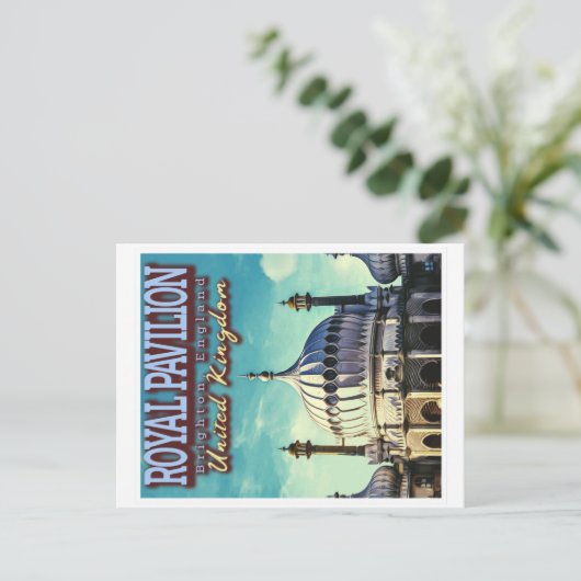 CARTE POSTALE ROYAL PAVILION - BRIGHTON ANGLETERRE - ROYAUME-UNI (Debout devant)
