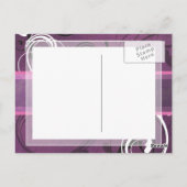 Carte Postale Royal Purple Grunge Damask Mariage élégant (Dos)