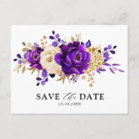 Royal violet violet or Floral Enregistrer la date