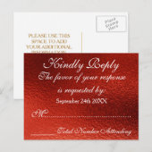 Carte postale royale personnalisée RSVP Red Shiny (Devant / Derrière)