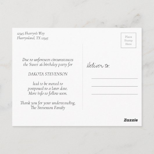 Carte Postale RPG Luxe | Mauve Imaginaire Tabletop Gamer Replani (Dos)