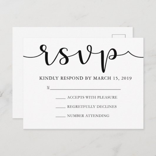 Carte postale RSVP (Devant / Derrière)