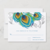 Carte postale RSVP 3 plumes de paon musicales (Dos)