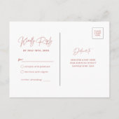 Carte postale RSVP à bordure rose et blanche (Dos)