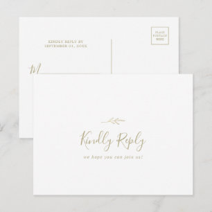 Carte postale RSVP à choix minimal pour le menu Go