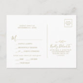 Carte postale RSVP à choix minimal pour le menu Go (Dos)