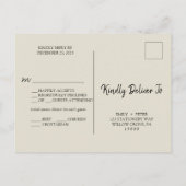 Carte postale RSVP à la crème florale (Dos)