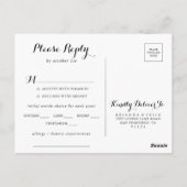 Carte postale RSVP à la florale blanche verte (Dos)