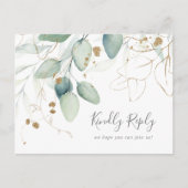 Carte postale RSVP Airy Green and Gold Song Reques (Devant)