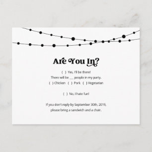 Carte postale RSVP amusante et amusante