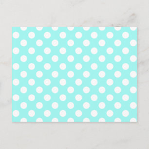 Carte postale RSVP Aqua & White Polka Dot Wedding