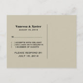 Carte postale RSVP Art Déco Vert/Beige (Dos)