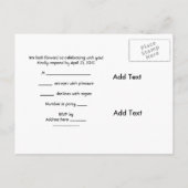 Carte postale RSVP Asiatique Rouge Noir Floral Arg (Dos)