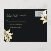Carte postale RSVP Black Damask (Dos)