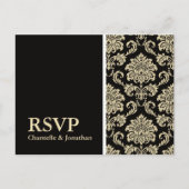Carte postale RSVP Black Damask (Devant)