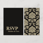 Carte postale RSVP Black Damask (Devant)
