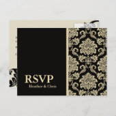 Carte postale RSVP Black Damask (Devant / Derrière)