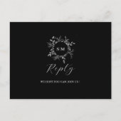 Carte postale RSVP Black Luxury Elegant Wedding (Devant)
