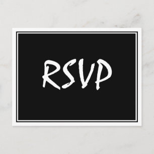 Carte postale RSVP Black Script moderne