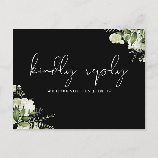 Carte Postale RSVP Black White Greenery (Devant)