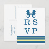 Carte postale RSVP bleu jaune marine (Devant / Derrière)