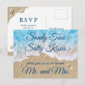 Carte postale RSVP Blue Beach Waves (Devant / Derrière)
