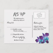 Carte postale RSVP Blue Dendrobium Orchid Wedding (Dos)