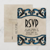 Carte postale RSVP Blue Gothical Swirls (Devant / Derrière)