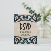Carte postale RSVP Blue Gothical Swirls (Debout devant)