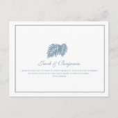 Carte postale RSVP Blue Palm Wedding (Devant)