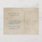 Carte postale RSVP Blue Rustic Quatrefoil (Dos)