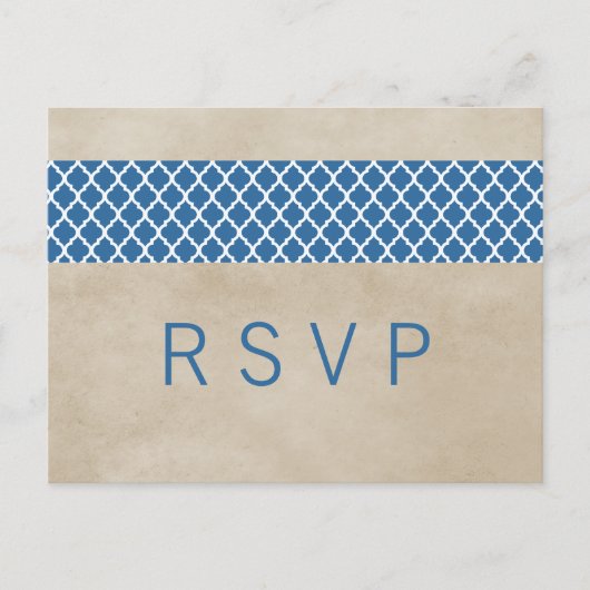 Carte postale RSVP Blue Rustic Quatrefoil (Devant)
