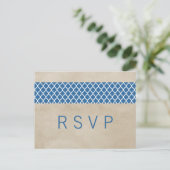 Carte postale RSVP Blue Rustic Quatrefoil (Debout devant)