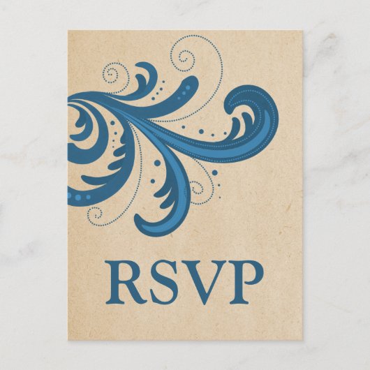 Carte postale RSVP Blue Stylish (Devant)