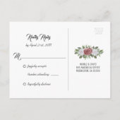 Carte postale RSVP Blush Pink Gold Floral Wedal (Dos)