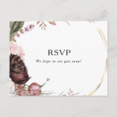 Carte postale RSVP Boho Bourgogne Floral Wedal (Devant)