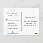 Carte Postale RSVP - Bois, Lanterne et sarcelle, Mariage Fleurs (Dos)