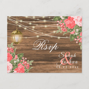 Carte Postale RSVP - Bois, lanternes et fleurs de corail