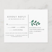 Carte postale RSVP botanique pressée avec choix de (Dos)